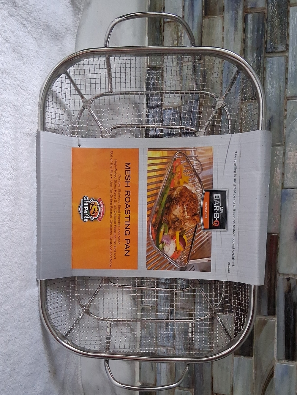 Stainless Steel Mesh Roasting Pan - Silver